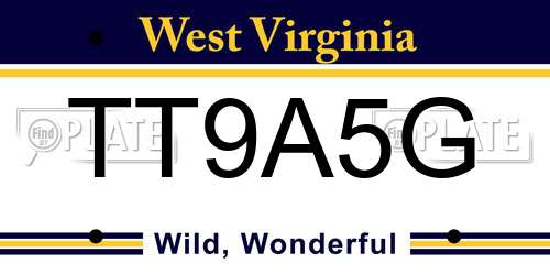TT9A5G West Virginia License Plate