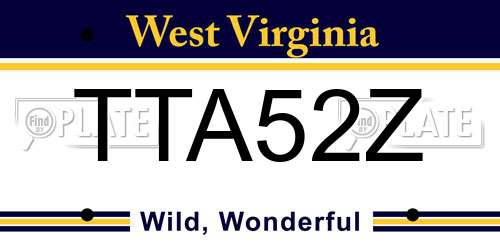 TTA52Z West Virginia License Plate