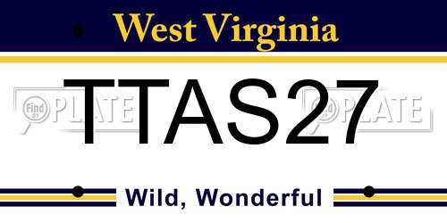 TTAS27 West Virginia License Plate