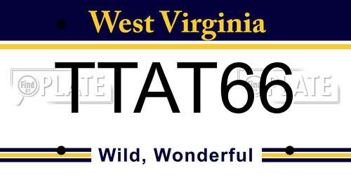 TTAT66 West Virginia License Plate