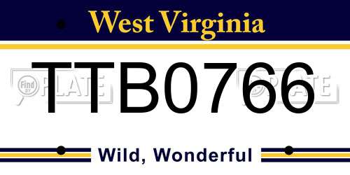 TTB0766 West Virginia License Plate