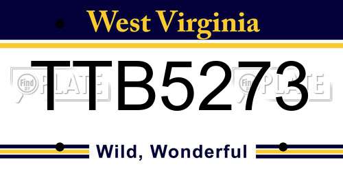 TTB5273 West Virginia License Plate
