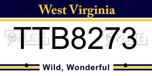 TTB8273 West Virginia License Plate