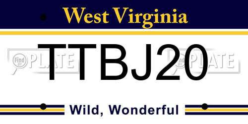 TTBJ20 West Virginia License Plate