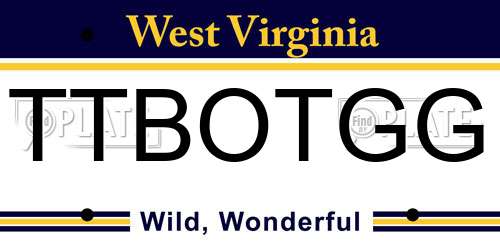 TTBOTGG West Virginia License Plate