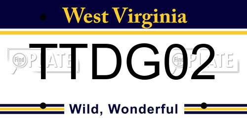 TTDG02 West Virginia License Plate