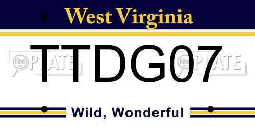 TTDG07 West Virginia License Plate