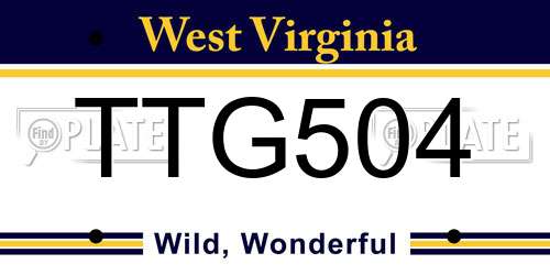 TTG504 West Virginia License Plate