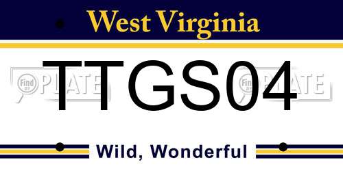 TTGS04 West Virginia License Plate