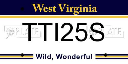 TTI25S West Virginia License Plate