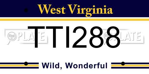 TTI288 West Virginia License Plate