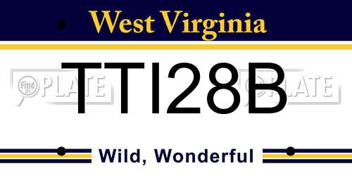 TTI28B West Virginia License Plate