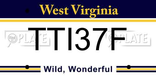 TTI37F West Virginia License Plate