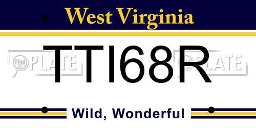 TTI68R West Virginia License Plate