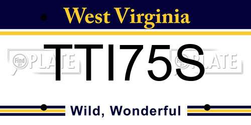 TTI75S West Virginia License Plate