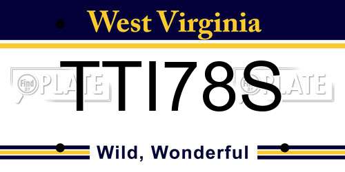 TTI78S West Virginia License Plate