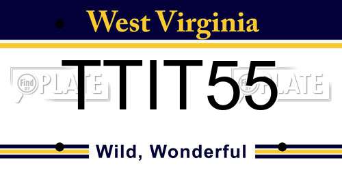 TTIT55 West Virginia License Plate