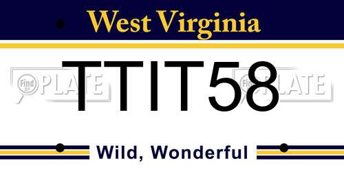 TTIT58 West Virginia License Plate