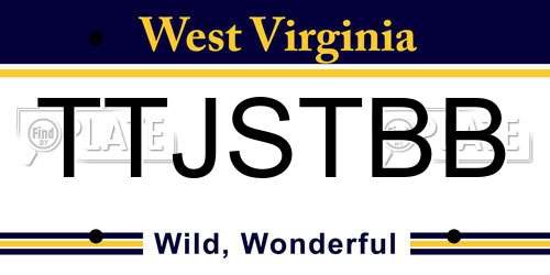 TTJSTBB West Virginia License Plate