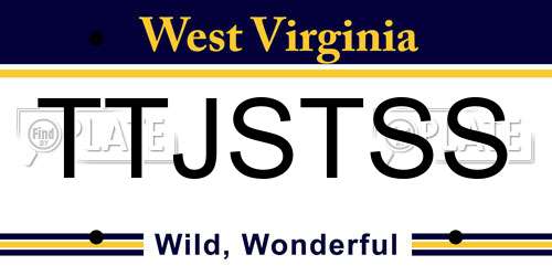 TTJSTSS West Virginia License Plate