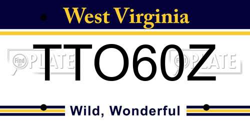 TTO60Z West Virginia License Plate