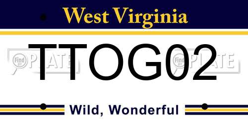TTOG02 West Virginia License Plate