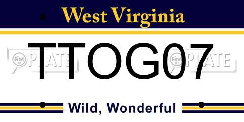 TTOG07 West Virginia License Plate