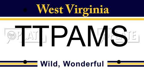 TTPAMS West Virginia License Plate
