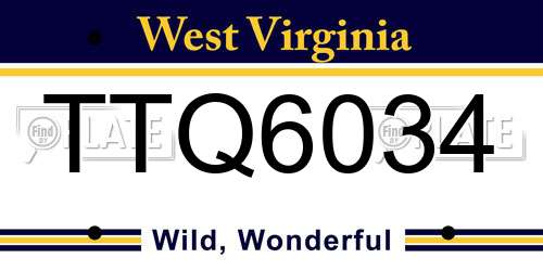 TTQ6034 West Virginia License Plate