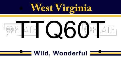 TTQ60T West Virginia License Plate