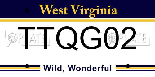 TTQG02 West Virginia License Plate