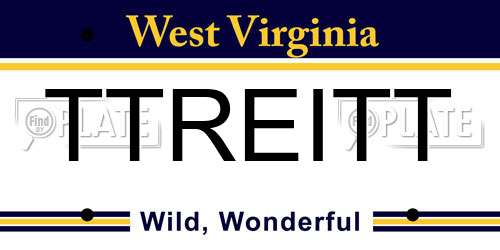 TTREITT West Virginia License Plate