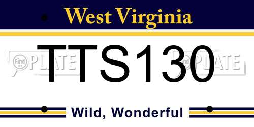 TTS130 West Virginia License Plate