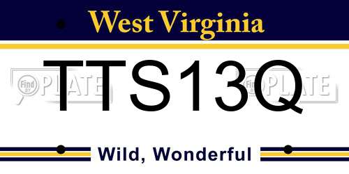 TTS13Q West Virginia License Plate