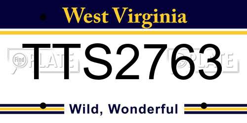 TTS2763 West Virginia License Plate
