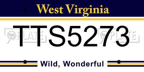 TTS5273 West Virginia License Plate