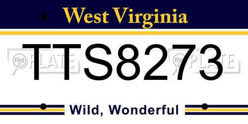 TTS8273 West Virginia License Plate