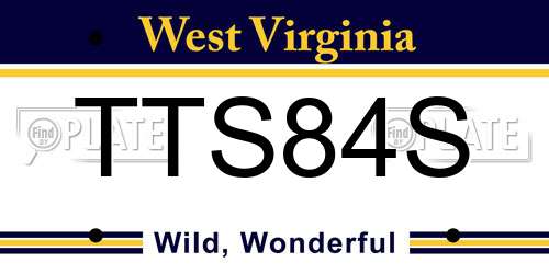 TTS84S West Virginia License Plate