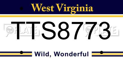 TTS8773 West Virginia License Plate