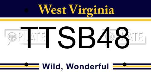 TTSB48 West Virginia License Plate