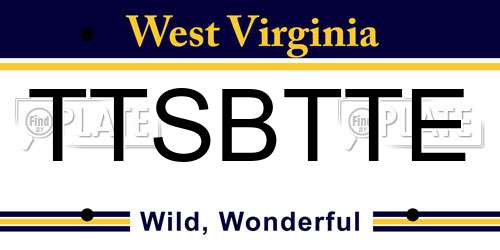 TTSBTTE West Virginia License Plate