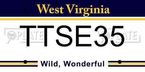 TTSE35 West Virginia License Plate