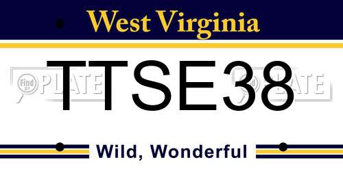 TTSE38 West Virginia License Plate