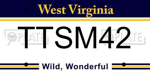 TTSM42 West Virginia License Plate