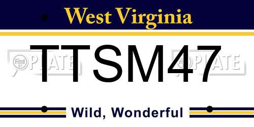 TTSM47 West Virginia License Plate