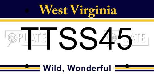 TTSS45 West Virginia License Plate