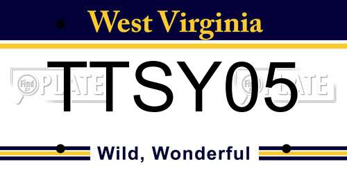TTSY05 West Virginia License Plate