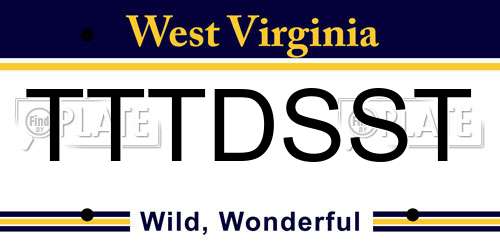 TTTDSST West Virginia License Plate