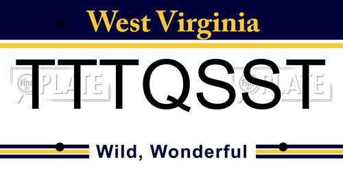 TTTQSST West Virginia License Plate