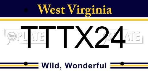 TTTX24 West Virginia License Plate